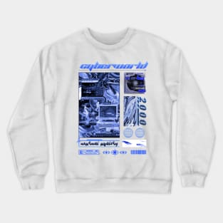 Cybercore World Y2K Design Crewneck Sweatshirt